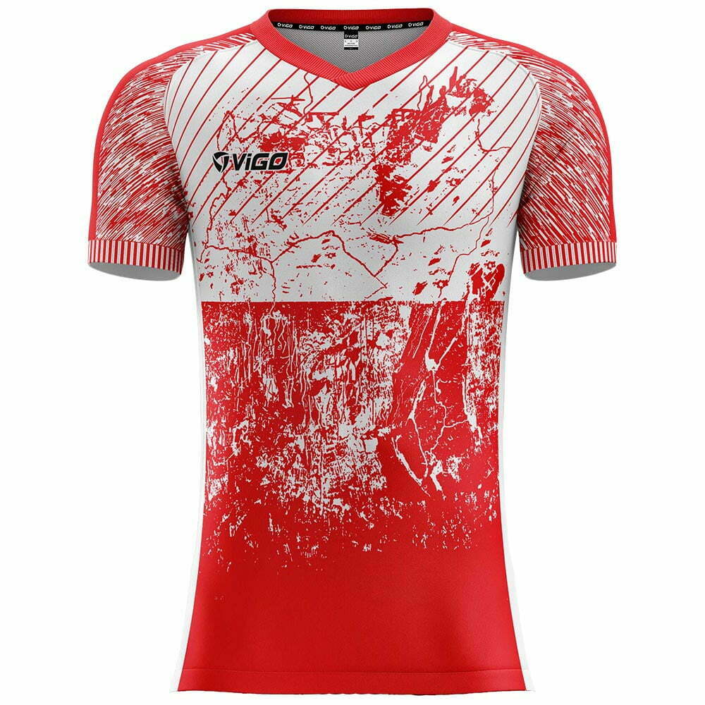 Koszulka piłkarska Dynamic 2 biało-czerwona