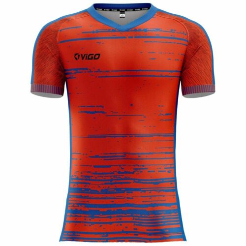 Koszulka piłkarska Laser 7 pomarańczowo-niebieska