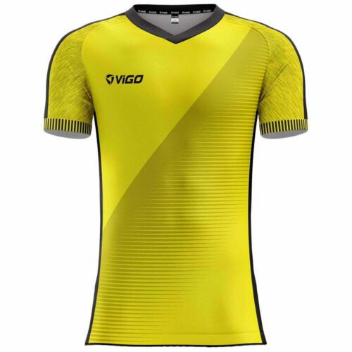 Koszulka piłkarska Mundial 6 żółto-grafitowa