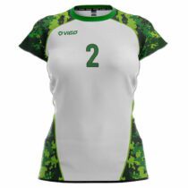 Koszulka siatkarska damska Camo 5 biało-zielona