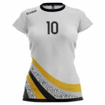 Koszulka siatkarska damska Jump 1 biało-żółto-czarna