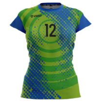 Koszulka siatkarska damska Play Off 6 zielono-niebieska