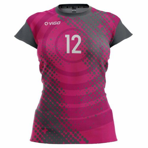 Koszulka siatkarska damska Play Off 7 różowo-grafitowa
