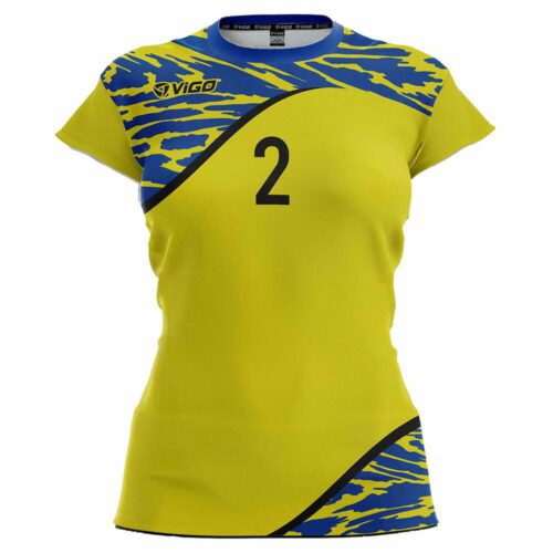Koszulka siatkarska damska Spectrum 2 żółto-niebieska