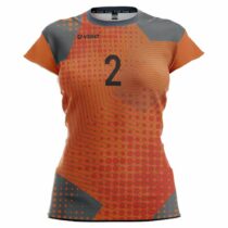 Koszulka siatkarska damska Spike 5 pomarańczowo-szara