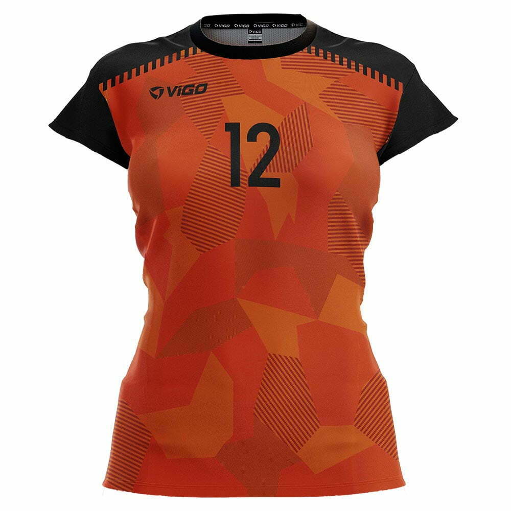 Koszulka siatkarska damska Tactic 2 pomarańczowo-czarna
