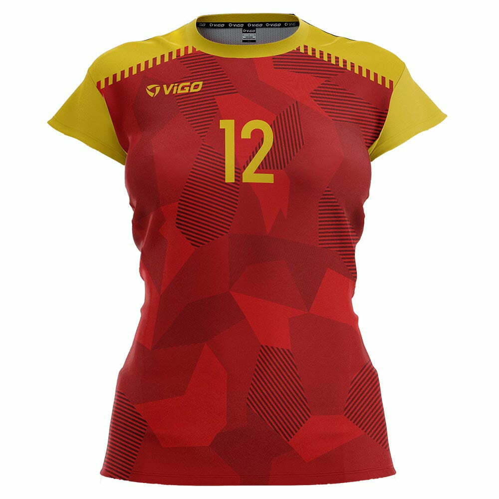 Koszulka siatkarska damska Tactic 5 czerwono-żółta