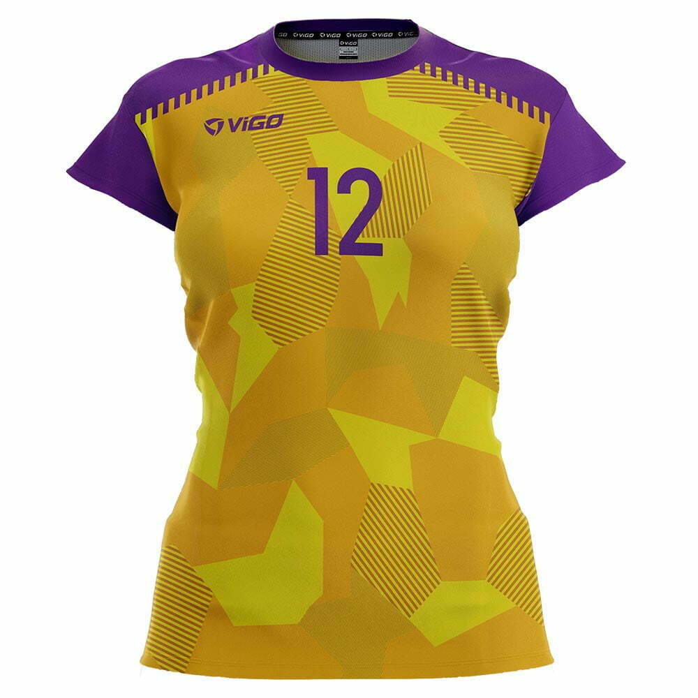 Koszulka siatkarska damska Tactic 6 żółto-fioletowa