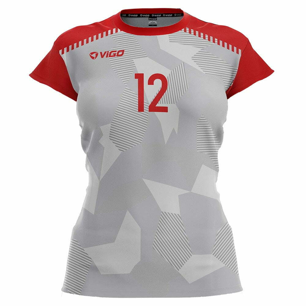 Koszulka siatkarska damska Tactic 8 biało-czerwona