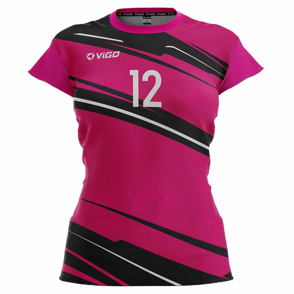 Koszulka siatkarska damska Winner 4 różowo-czarna