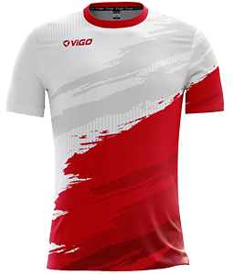 stroje piłkarskie koszulka męska Vigo biało-czerwona
